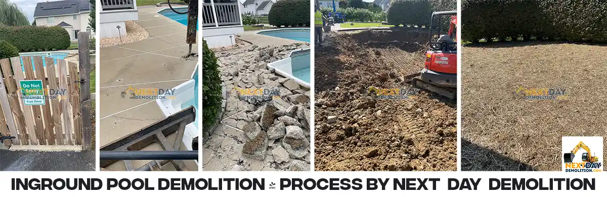 Our inground pool demolition process