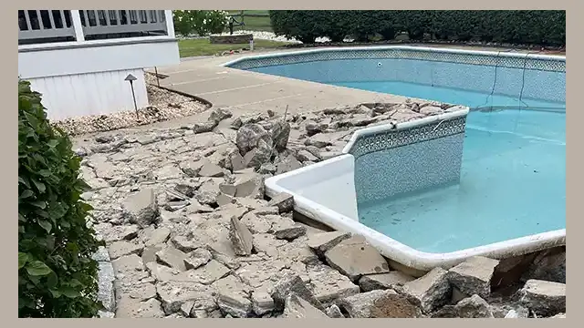 Step 3 of inground pool demolition